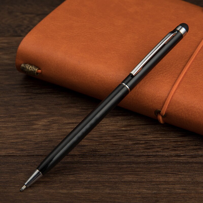 1.0mm Multi-color Metal Small Gaoshi Ballpoint Pen Touch Screen Capacitive Pen 142mm Pen For Students Writing: black