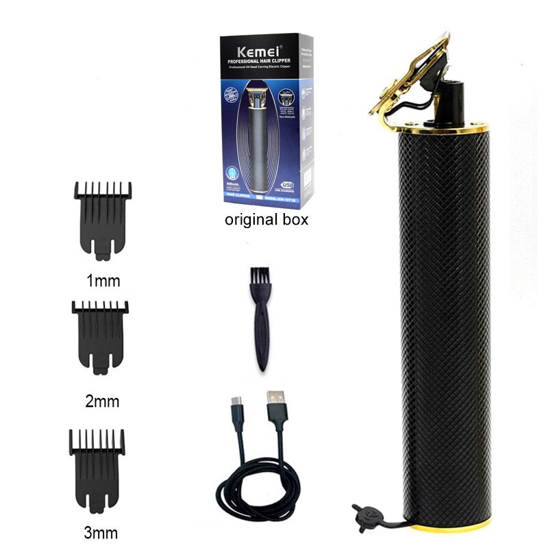 Kemei 1971 Pro Li t-outliner squelette lourd frappeur tondeuse sans fil hommes 0mm tête à baldaquin tondeuse à cheveux finition Machine à couper les cheveux tondeuse kemei 1971: 1971B with box
