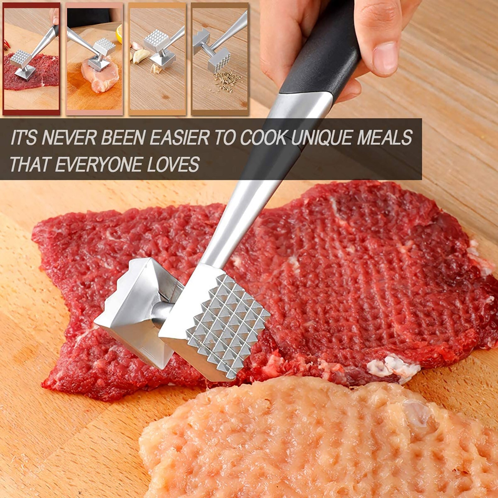 Keuken Tool Vlees Pounder Aluminium Metalen Vlees Mallet Tenderizer Voor Vlees & Gevogelte Gereedschap Steak Rundvlees Kip Hamer