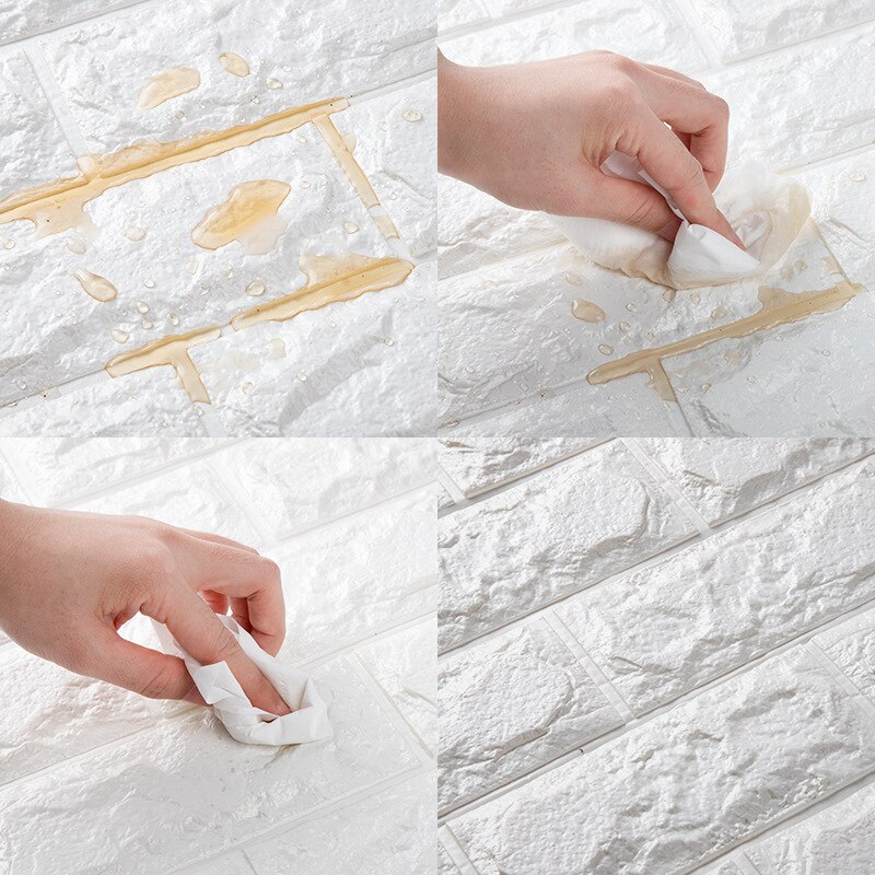 5/10pcs 3D Brick Wall Stickers DIY Decor Self-Adhesive Waterproof Wallpaper For Kids Room Bedroom 3D Wall Sticker Brick