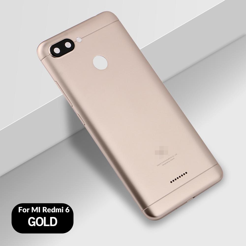 Batterie Zurück Abdeckung für xiaomi Redmi 6 6A Hinten Gehäbenutzen Abdeckung Zurück Tür Ersatz fest Akku fallen mit Saugnapf: for Redmi 6 gold