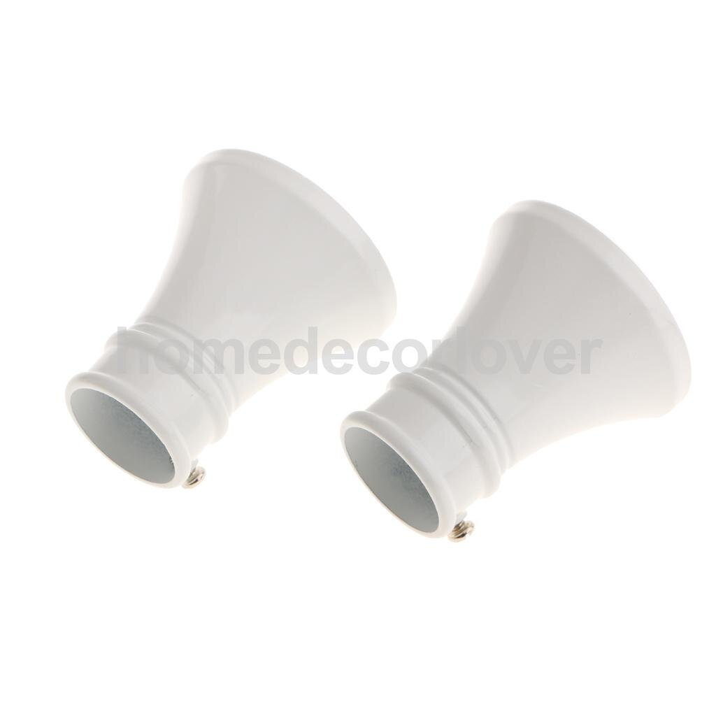 2Pcs Window Curtain Rod Drapery Pole Finals Decorative Heads Cap 28mm Inner Diameter: Horn White 