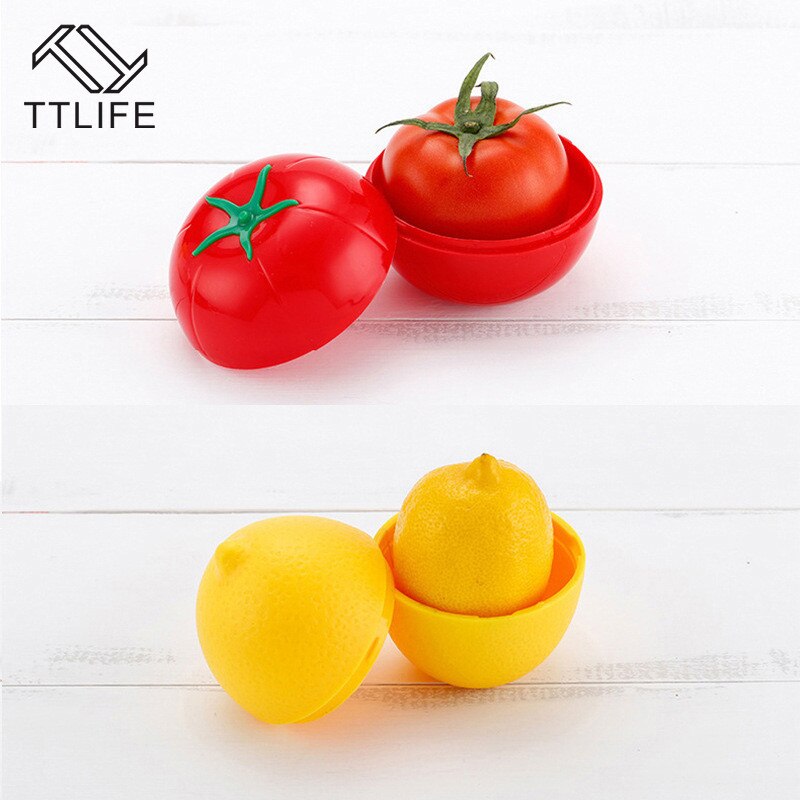 TTLIFE Cute Kitchen Food crusper vegetales contenedores de cereales ajo aguacate tomates limón pimiento verde cebolla fresca caja de almacenamiento