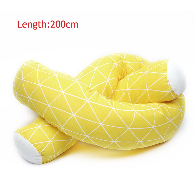 Newborn Baby Bed Bumper Toddler Crocodile Swan Pillow Bumper Infant Crib Fence Cotton Cushion Kids Room Bedding Decoration: yellow