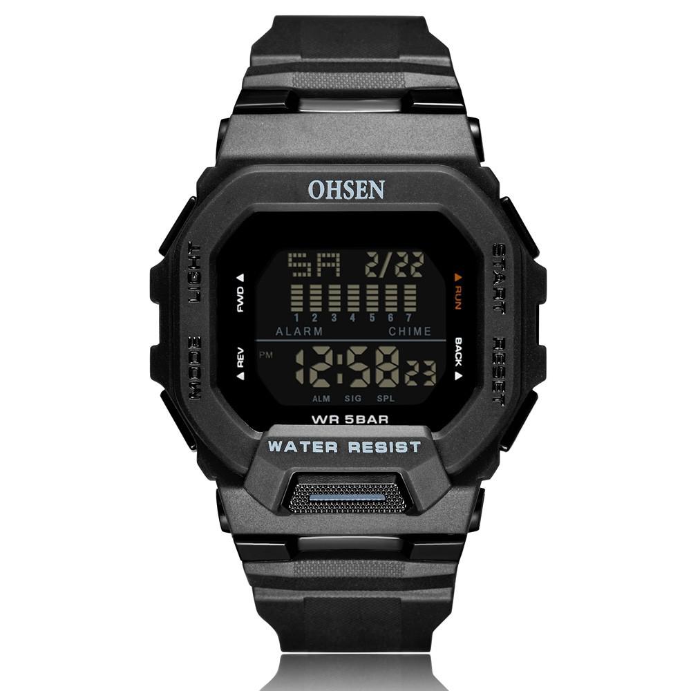 OHSEN draussen Herren Frauen Digitale Sport Uhr 5ATM tauchen Multifunktionale Wasserdichte Armbanduhren Männlichen Uhren reloj hombre: Braun