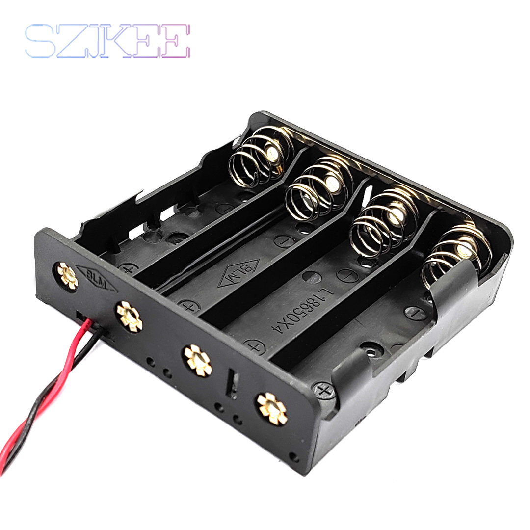 18650 Parallel Battery Holder Lengthened 18650 Power Bank Cases 18650 Battery Box Storage Box 18650 Case1/ 2/3/4 SLots 3.7V DIY: black