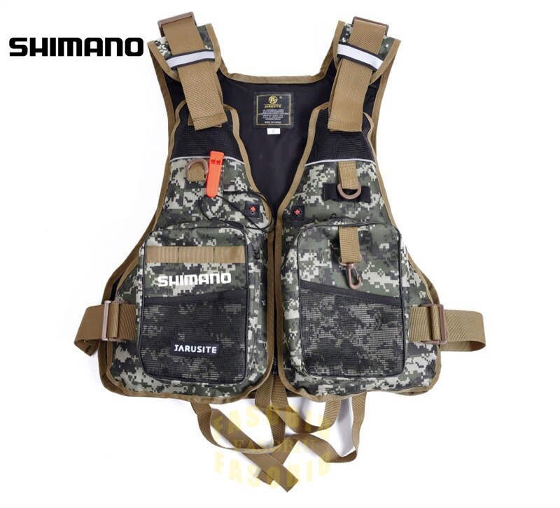 Shimano – gilet de sauvetage pour hommes, combinaison de flottabilité, gilets de pêche portables, multi-poches, gilet réglable pour pêche en mer: vert militaire