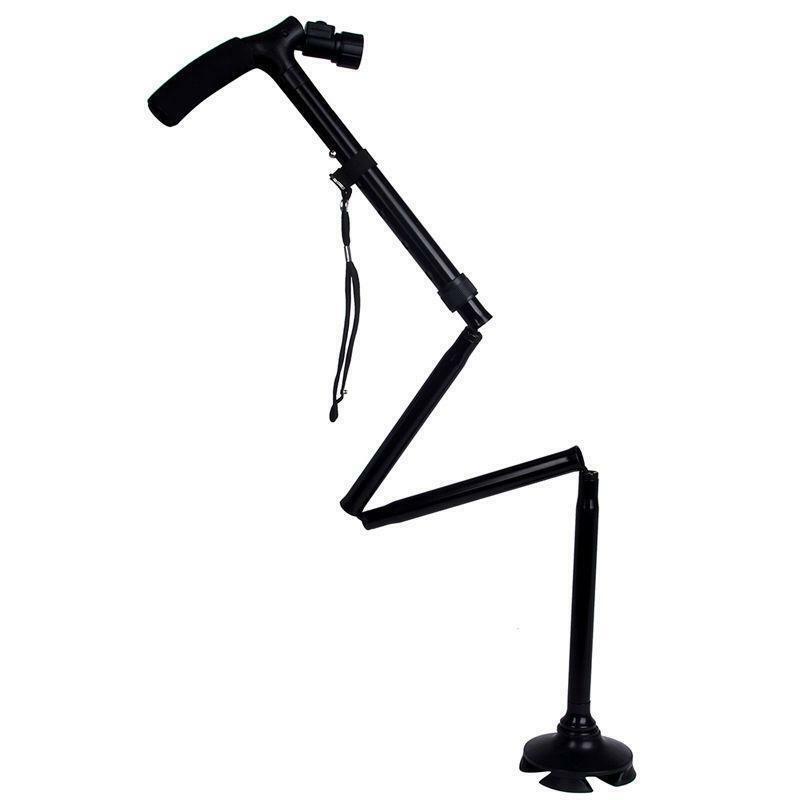 Magic Stick Folding LED Security Light Walking Stick 4 Head Adjustable Swivel Base For Old Man T Handlebar