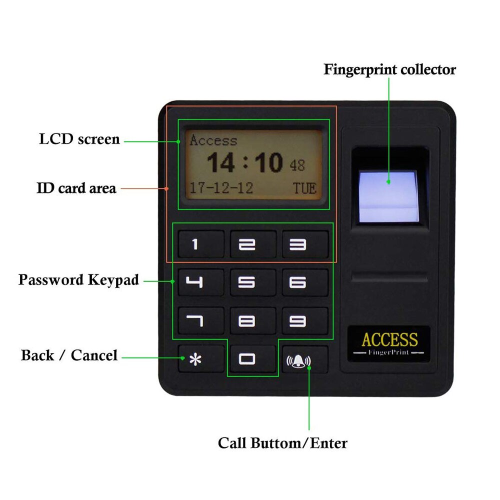 Control de acceso con huella dactilar, tarjeta RFID, sistema para abrir una puerta, 13,56 Mhz/125Khz, Control de acceso con huella dactilar