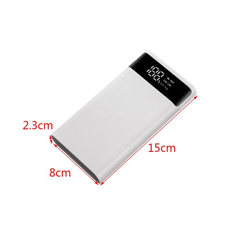 Dual Usb QC3.0 6X18650 Batterijen Diy Power Bank Box Holder Case Snellader