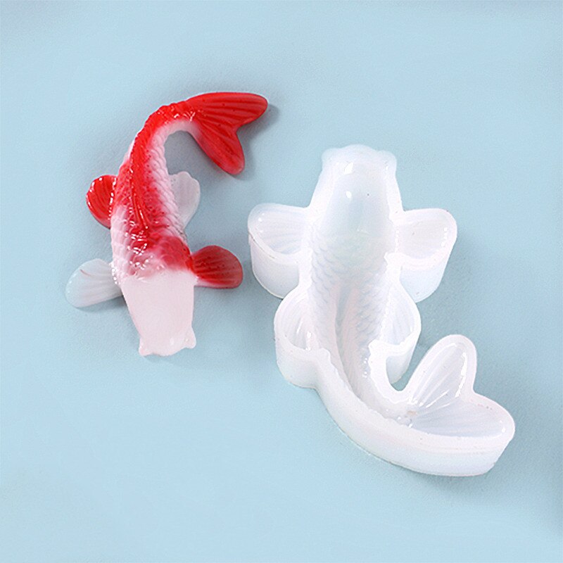 Diy krystal epoxy krystal harpiks form koi held og lykke karpe spejl silikone form