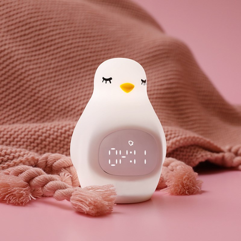 Luminova Smart Penguin Table Alarm Wake Up Clock Electronic Desktop Digital Lamp Multifunctional Hotel Home Decor Bedroom Child