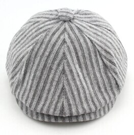 Bfdadi forårs- og sommerhatte til mænd avisdreng-kasketter stribet baret-kasket 6 farver avisdreng-hat str. 57-60cm: 04 / 57