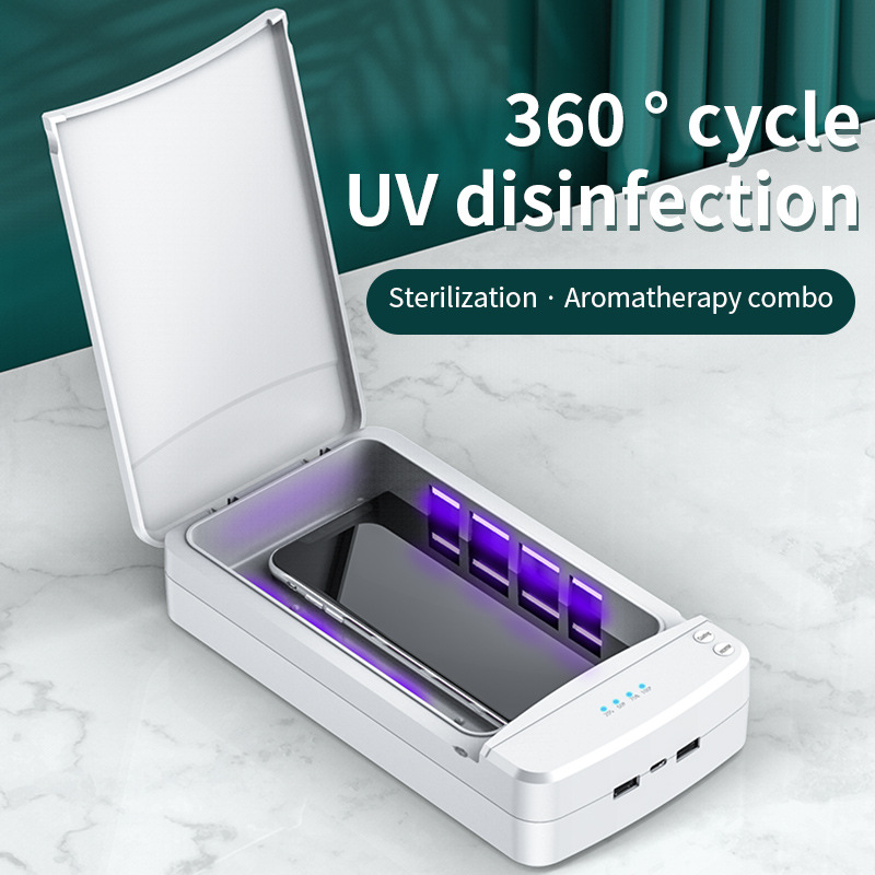UV Disinfection Sterilization Box Portable UV Sterilizer with dual USB Phone Toothbrush Disinfection Box with Aromatherapy