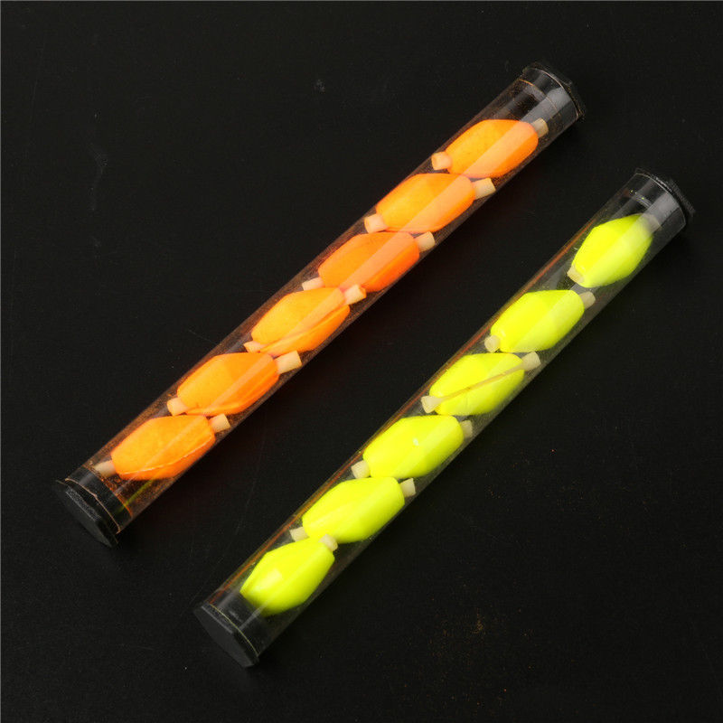 6 kpl per putki kelluntavaahtoiskuosoittimet 20 x 10mm perhokalastukseen muoviputki keltainen / oranssi