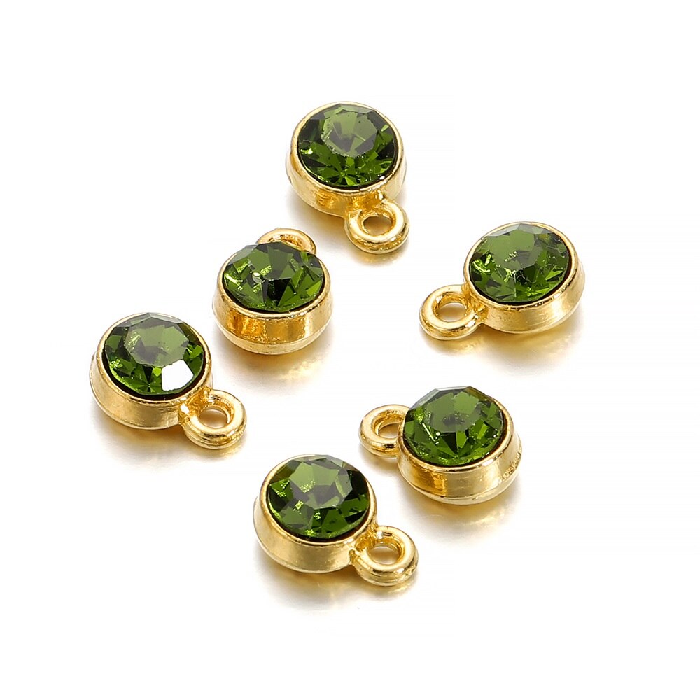 Juland 24 stuks kristallen geboortesteen-hangers, gemengde ronde bedels, sieraden, hangende strass, sieraden, edelsteen, bungelende kralen voor armbanden, halskettingen, oorbellen, doe-het-zelf