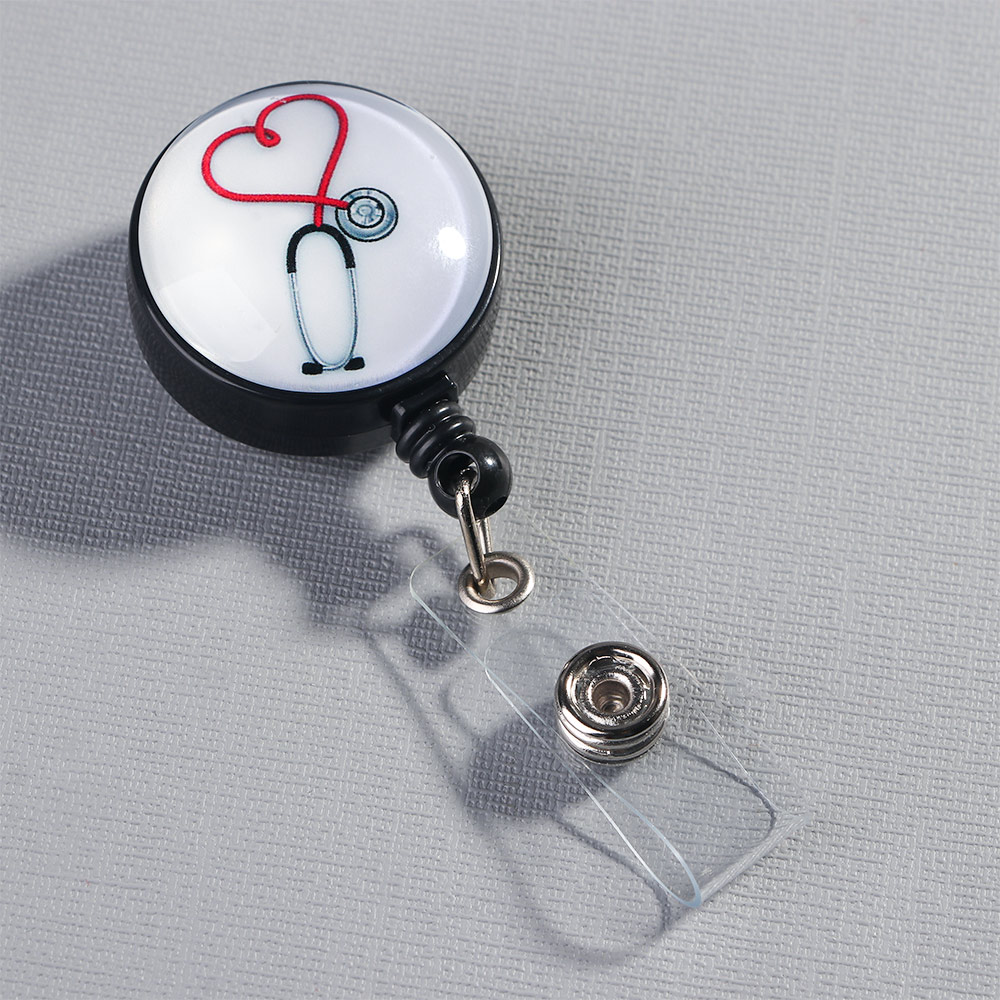 Sygeplejerske læge trække reb skole kontorartikler elastisk gennemsigtig udtrækkeligt spænde kort sag id klip badge holder
