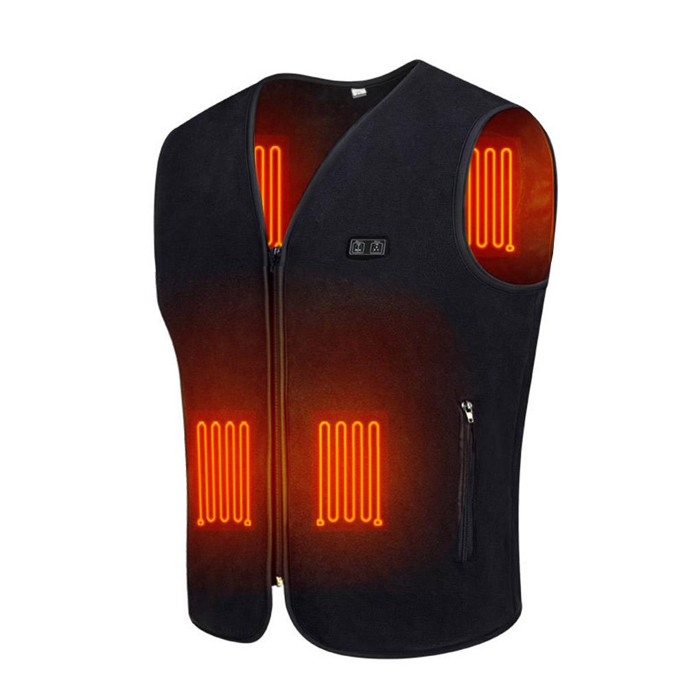Heating Areas Men Jacket USB Heated Vest Portable 3-speed Adjustable Temperature Electric Heating Jacket Body Warmer Heating Pad