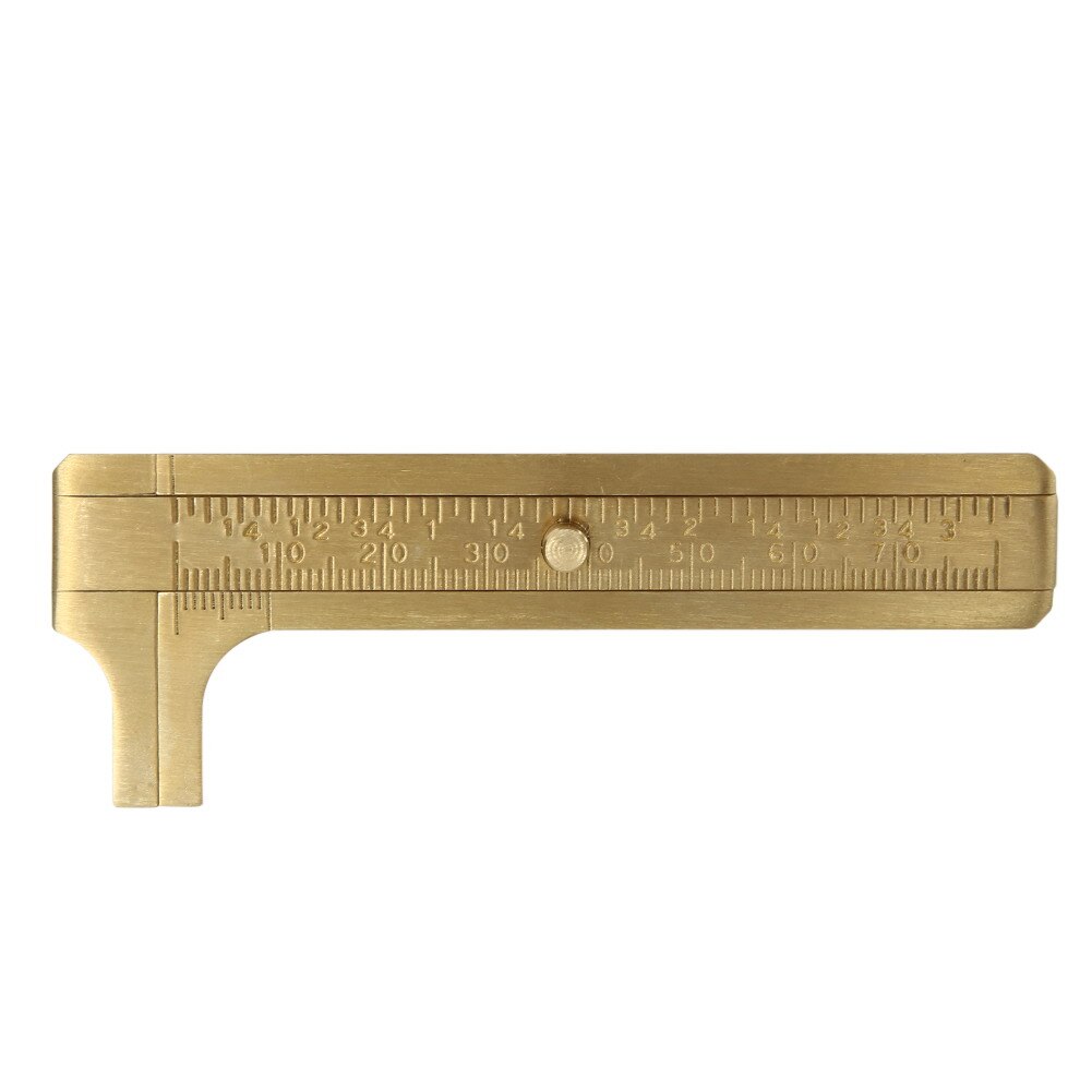 Pocket 80mm Mini Brass Sliding Ruler Gauge Vernier Calip Metal Calipers Gauge Micrometer Measurement Tool Office School Supplies: Default Title