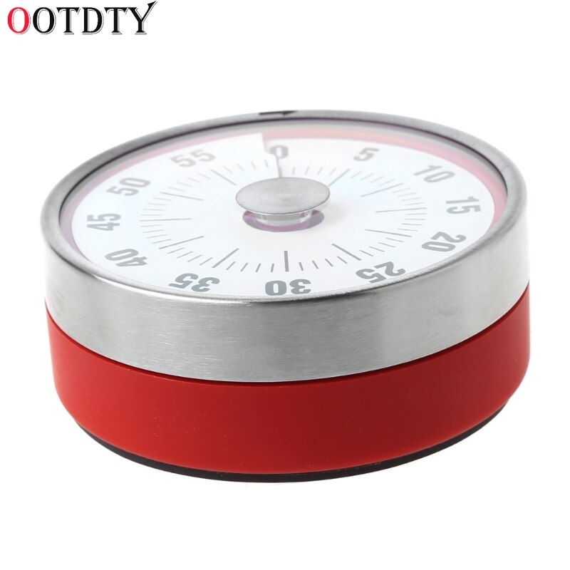 OOTDTY Stainless Steel Magnets Fridge Kitchen Timer Clock Mechanical Reminder Sport Cooking Reminder Counter