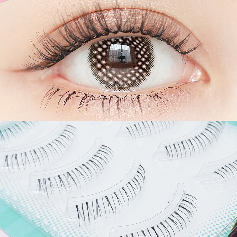 Faux-cils courts en vison, 5 paires, maquillage naturel, Cosplay sous les cils, Extension pour les yeux: W06-5pair