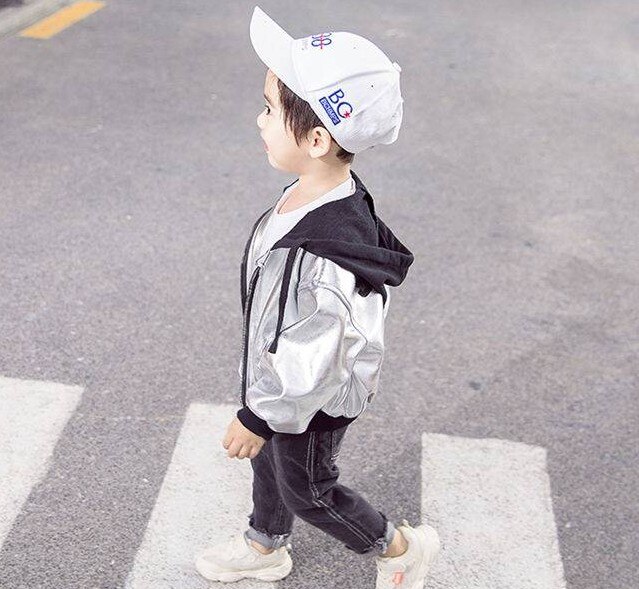 Jongen Jassen Lederen Kids Jassen Hooded Mode Kinderen Bovenkleding Lente Herfst 2022-014