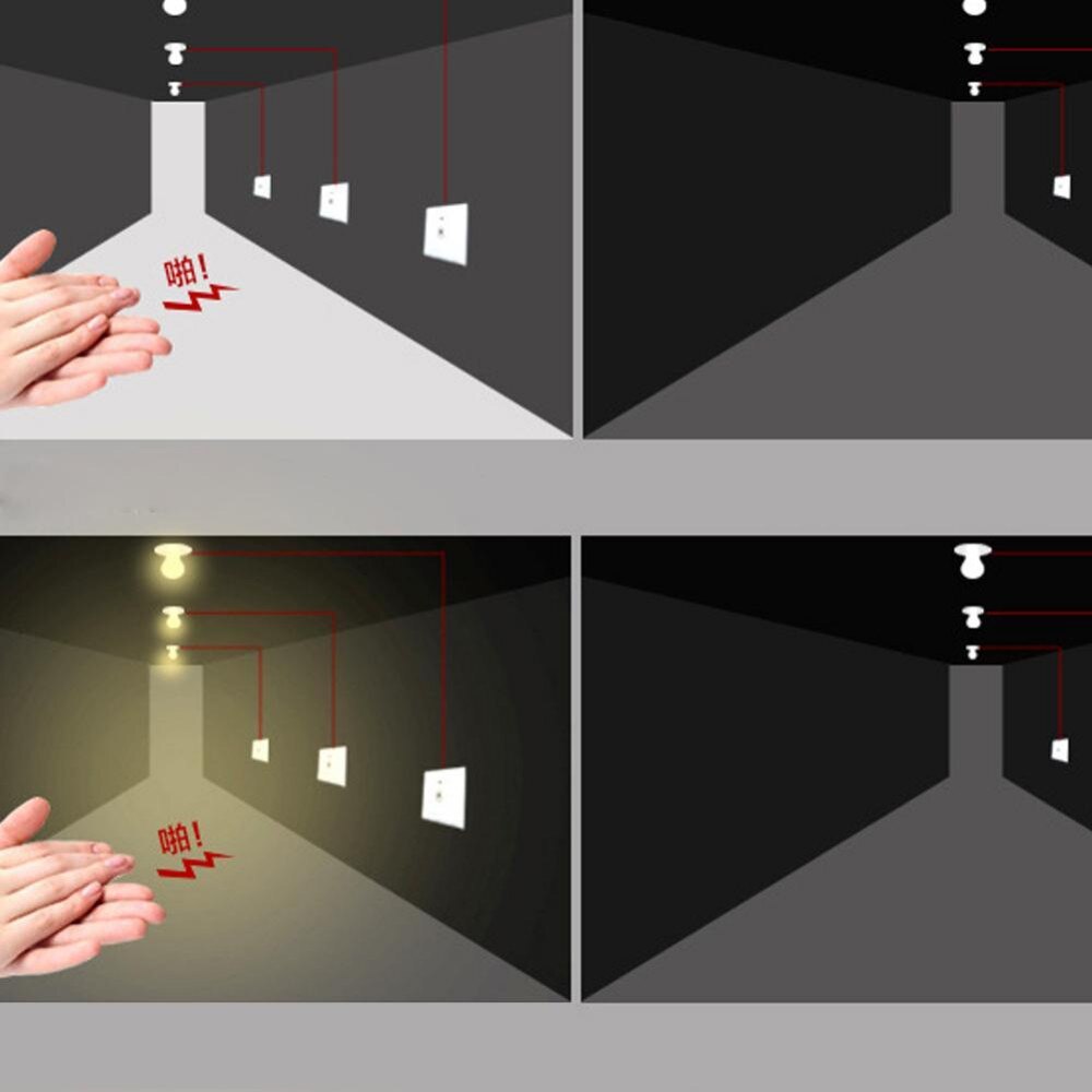 Smart Home Wall Mount sound Voice Control Switch Light Sensor Auto Switch Dual Controlled By Light and Sound for Smart Home Life