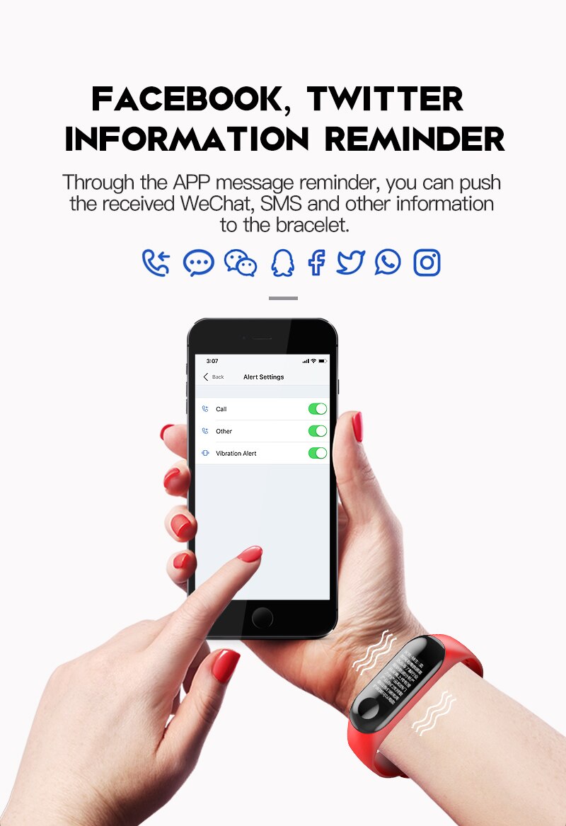 Braccialetto intelligente Touch Screen a colori Fitness Tracker pressione sanguigna cardiofrequenzimetro pedometri Smart Band Fitness portatile