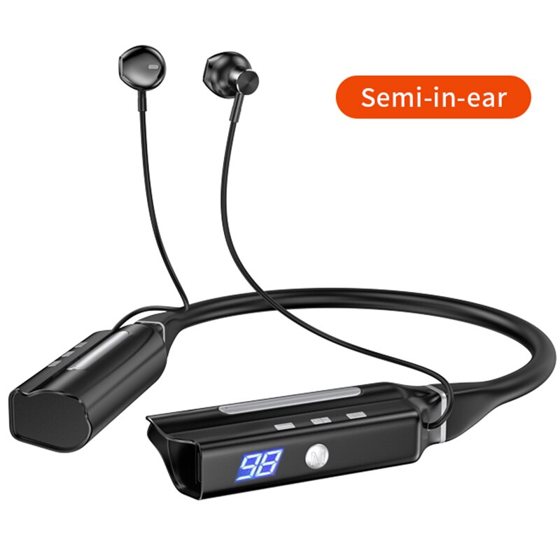 500Hours Playback Wireless Headphones Bluetooth Earphones Sports Waterproof Headset Noise Reduction Earbuds Can Be As Power Bank: Semi-in-ear