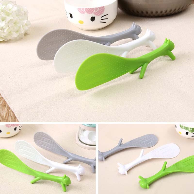 Squirrel Shaped Standable Rice Spatula Non Stick Spoon Food Grade Plastic Rice Spatula Kitchen Cooking Tool Accessories