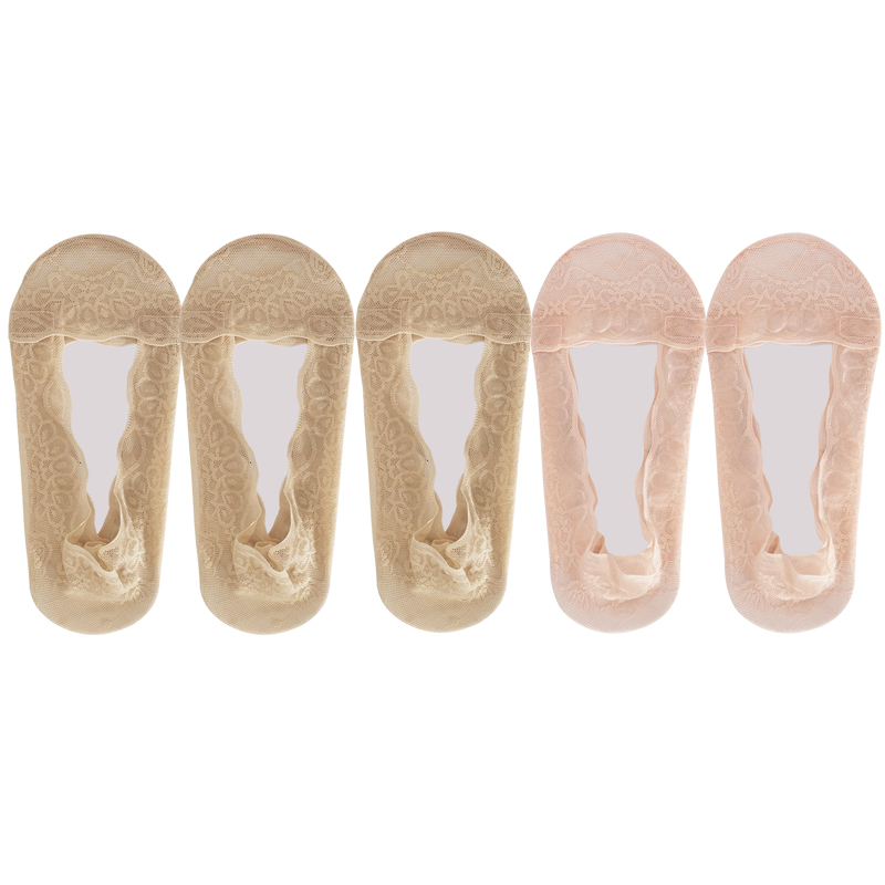 Lot de 5 paires chaussettes femmes en lot soquettes courtes femme de chaussettes en dentelle pour femme, invisible, été, transparent, court, ensemble de rinçage, blanc, coupe basse, silicone, antidérapant, bateau: YELLOW