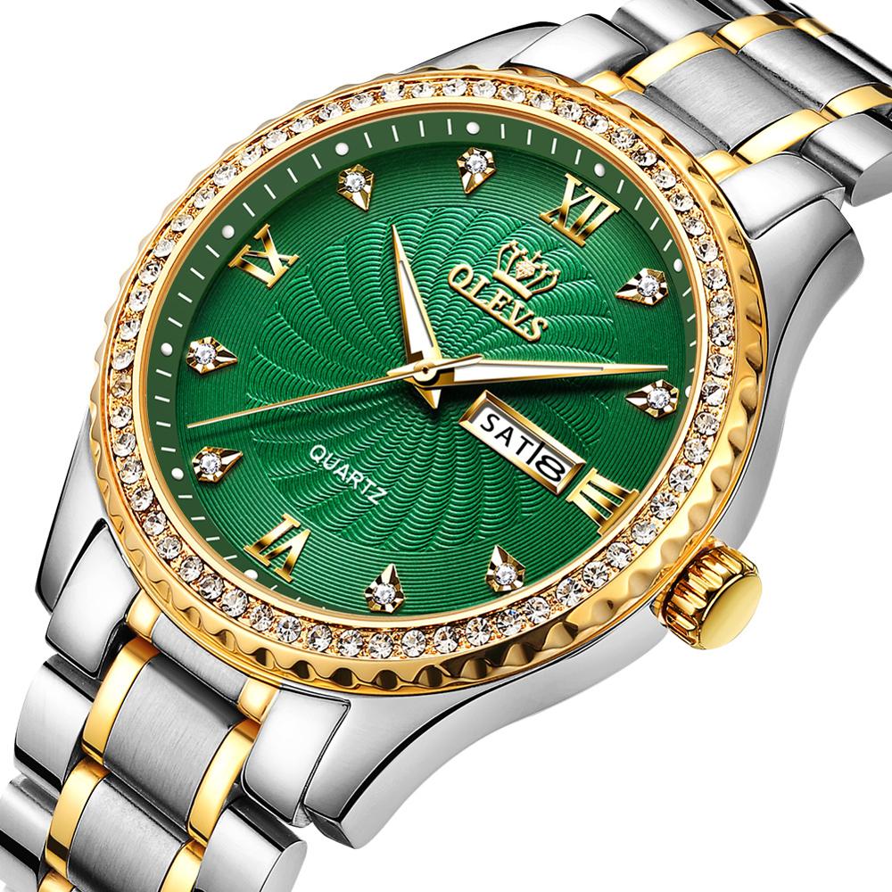 Montre de luxe pour hommes, de luxe, en or, 18k: green