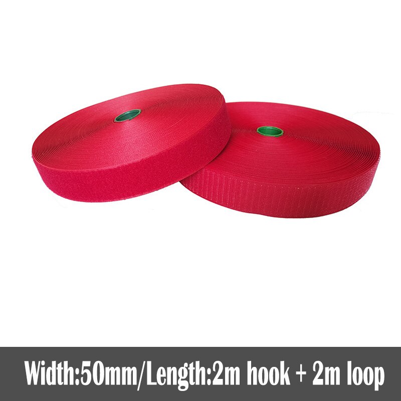50mm Width colorful no adhesive fastener tape stick clothing tape sewing magic hook loop sticker strip strap stick 2 meters: Color 04