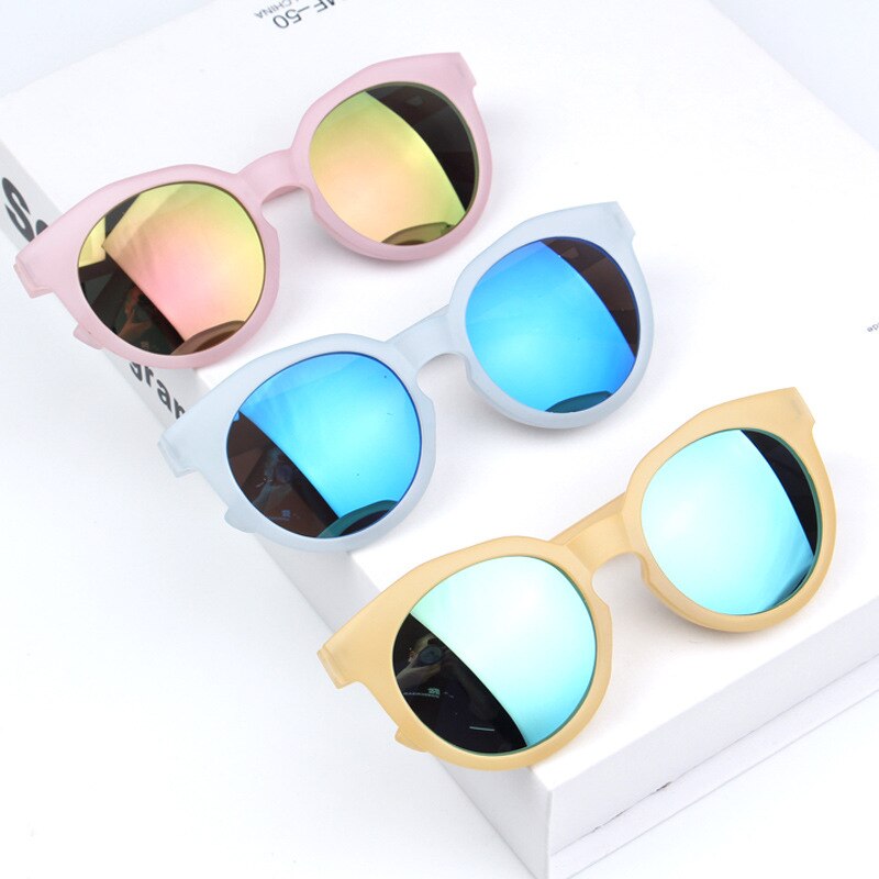 Crianças meninos meninas crianças óculos de sol máscaras lentes brilhantes uv400 proteção bebê ao ar livre colorido espelho reflexivo óculos de sol