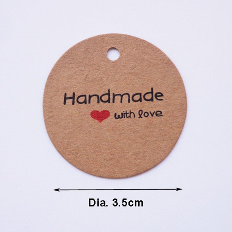 100 Pcs Thank You Handmade Thanks To Red Hearts Kraft Paper Tag Tag Card Tag: 1