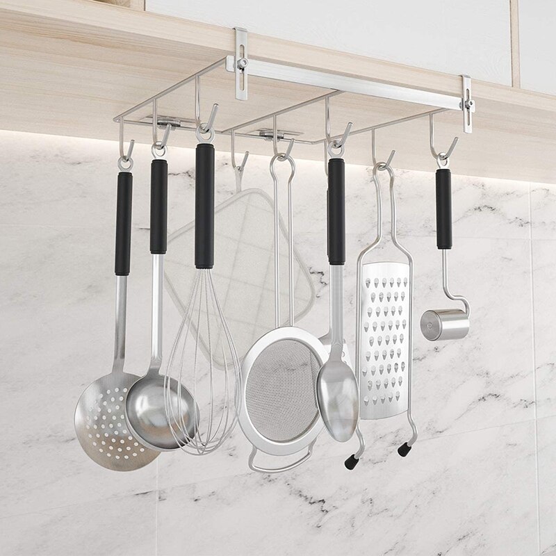 Adjustable Mug Rack Coffee Mug Holder with Extra Large Hook Distance Fit 1.18 Inch -1.96 Inch Thickness Cabinet