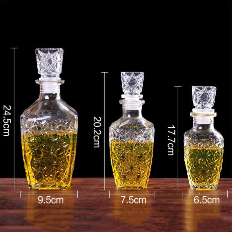 Transparent glas whisky sprit vin drycker karaff kristall sprit flaska vin karaff för bar fest bröllop