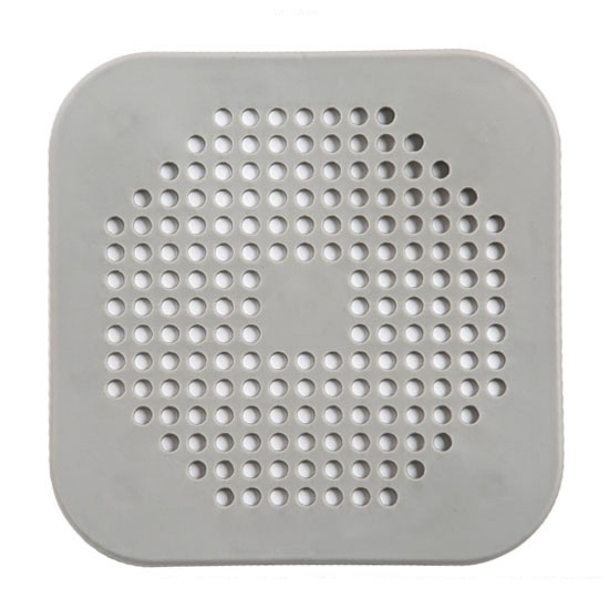 Conveniente y duradero cubierta de drenaje de ducha cuadrada de silicona evita la obstrucción del fregadero colador de drenaje de ducha colador de fregadero de adsorción: plum