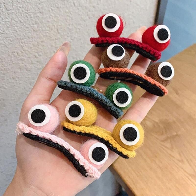 1 pcs Hairpin Frog Eyes Hairpin for Women Bangs Broken Hair Side Clip Sweet Fun Trend Hair Accessories