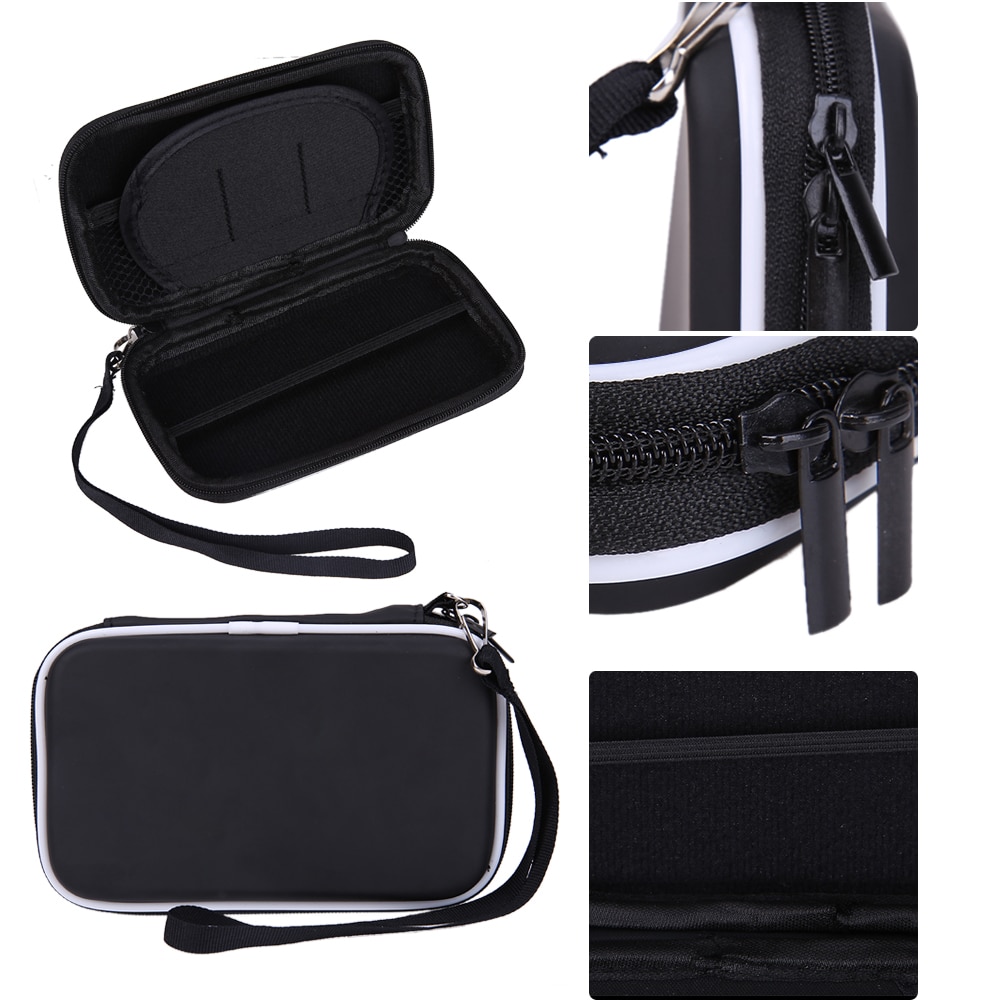 Funda de transporte dura portátil negra, bolsa con cierre, funda de Estuche de transporte EVA, 2,5 "HDD, caja de protección para disco duro externo,