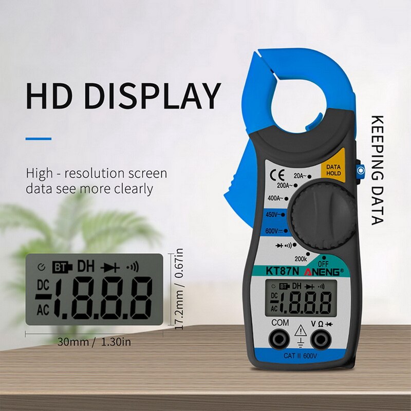 Multifunction Non Contact AC/DC Clamp Multimeter LCD Digital Current Resistance Capacitance Volt Meter Electrical Megger Tester