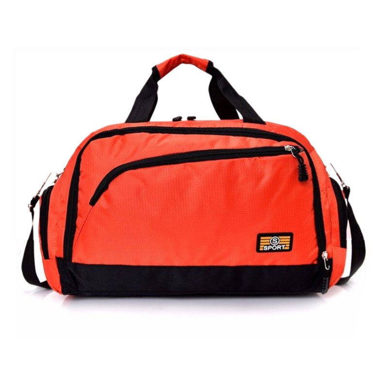 Scione Women Waterproof Sport Travel Bags Men Large Capacity Nylon Luggage Handbags Simple Outdoor Fitness Casual Crossbody Pack: Orange