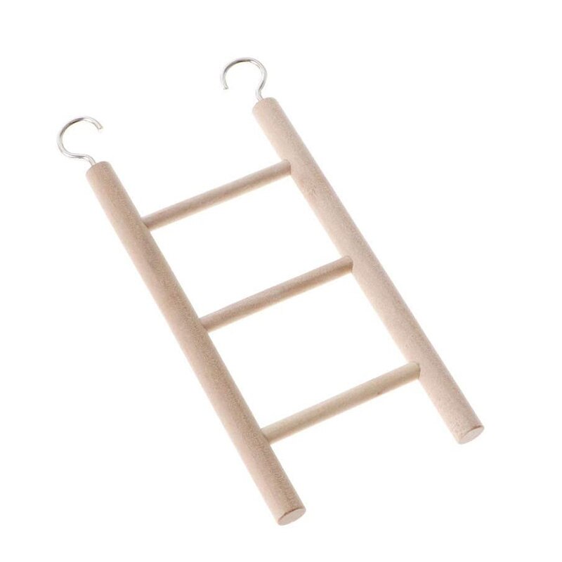 Papagei Holz Leiter Vogel Spielzeug Klettern Vogel Leitern Papagei Hamster Spielzeug Scratcher Handwerk Vogelkäfig Hängende Dekoration: 3 Treppe