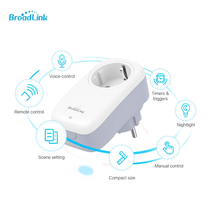 Broadlink SP4L-EU 16A Wifi Smart Plug Socket Eu Werkt Met Alexa, Google Thuis, Siri, Yandex, Ifttt