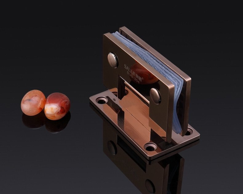 Glass door hinge,stainless steel 304 hinge,shower door hinge,bathroom hinge(SJ-1209): Rose-Gold