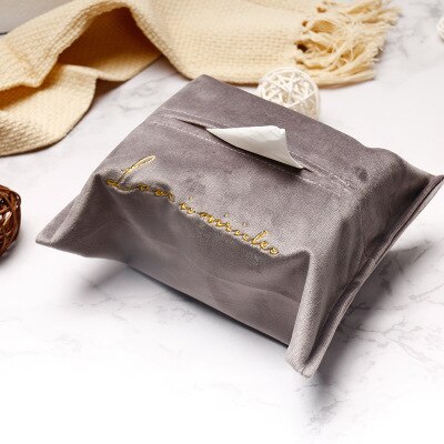 Embroidery craft tissue box, high-density velvet cloth, hand washable tissue box, living room, office, home car tissue box: 2