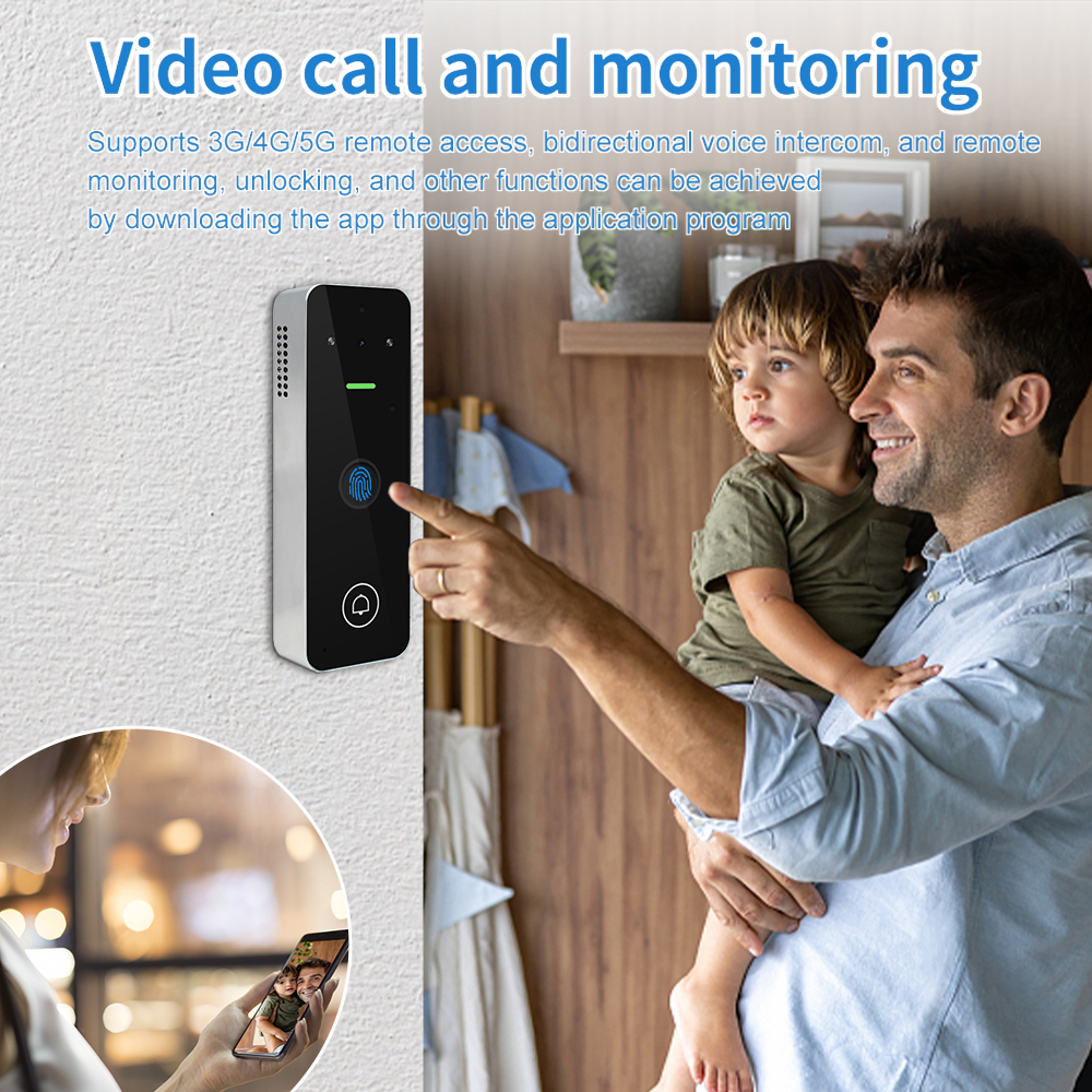 Wifi Home Video Intercom 1080P Video Deurbel Camera Biometrische Vingerafdruk Toegangscontrole Systeem Appartement Tuya Smart Life Ip65