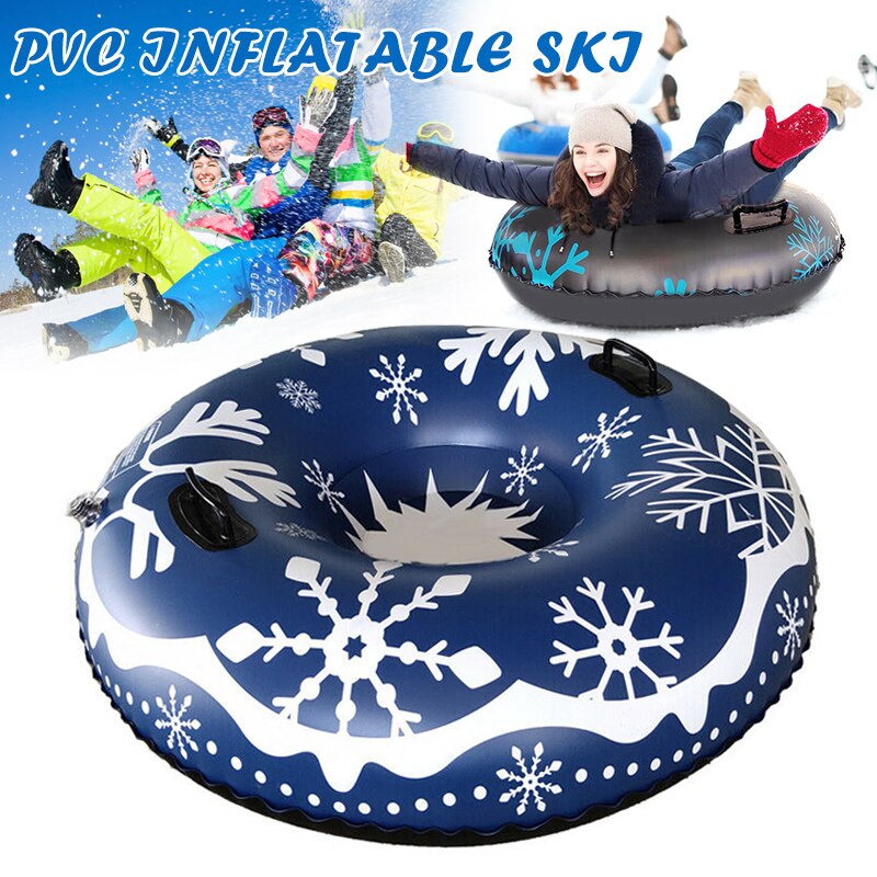 Snow Tube for Winter Fun Inflatable 47 Inch Heavy Duty Snow Sleds Skiing Supplies &T8