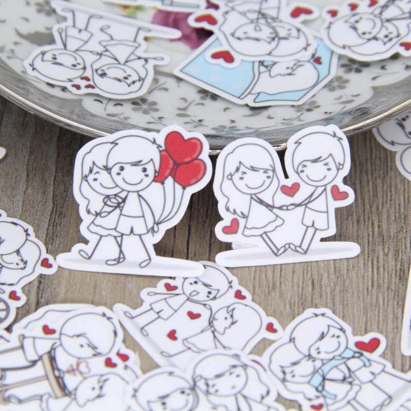 40 pegatinas caseras con expresión de personajes para parejas, calcomanías con base de juguete, para equipaje, portátil, monopatín, refrigerador