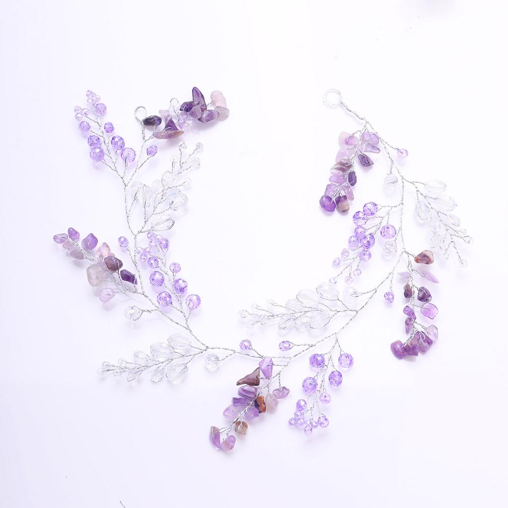 Joyería brillante hecha a mano para el pelo de Cristal púrpura, accesorios elegantes para boda, accesorios elegantes para el cabello, banquete, bendición, de dama de honor para mujer